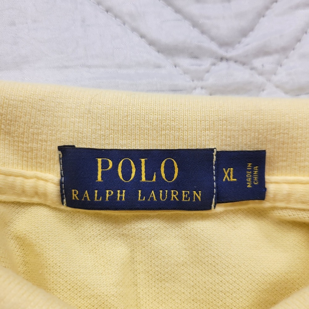 POLO Ralph Lauren yellow 100% cotton Polo shirt size XL - Picture 5 of 6